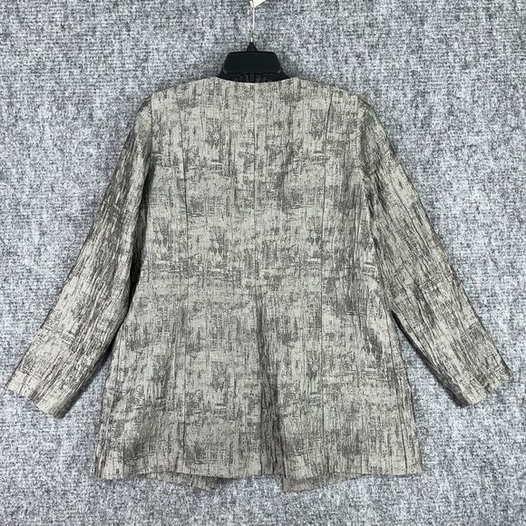 Eileen Fisher Jacket Womens M Gray Silk Blend Open Should Pad Business‎ Formal - Picture 2 of 11